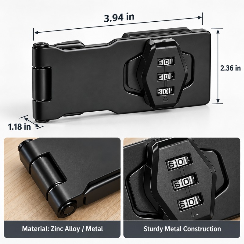 3-Digit Combination Cabinet & Drawer Lock – Keyless Password Security