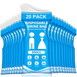 GREATCITI Disposable Urine Bag, Pee Bags for Travel for Women/Men, 900ML Emergency Portable Urinal Bag and Vomit Bags, Unisex Urinal Bag for Camping, Traffic Jams, Pregnant, Patient, Kids - 20 PCS