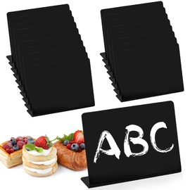 Aramanara 50 Pcs Mini Chalkboard Signs for Labeling, 10 x 7.5 cm Small Black Table Top Menu Blackboard, Message Tabletop Board with Base for Food Bakery Buffet Weddings