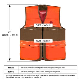 TKLoop Upland Hunting Vest with Multi Pockets Brown/Orange Upland Game Field Bird Hunting Vest