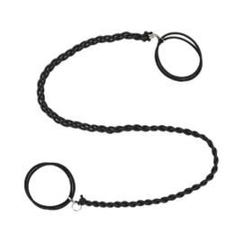 Black Elastic No Damage Ponytail Holders for Women's Long, Thick Hair - Braided Hair Ties for Wind and Water Sports (Black, One size)