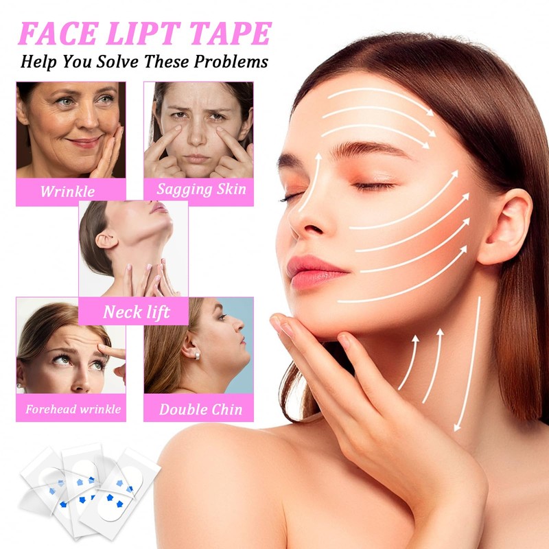 40 Pcs Face Lift Tape, Face Lift Tape Invisible, Elasticity