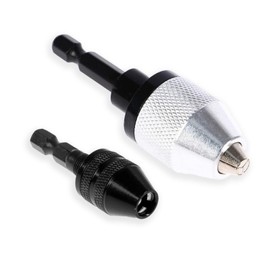 Pence & Moon Collective Keyless Drill Chuck Set, 2-Piece, 1/4" Hex Shank Adapters, 0.3-6.5mm & 0.3-3.6mm Range