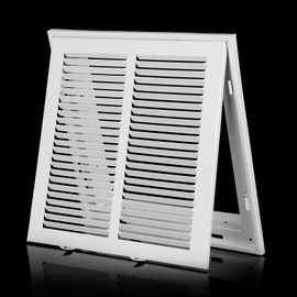 12x12 Return Air Grille [Duct Opening Size] Return Vent Cover for Wall or Ceiling,Steel Return Air Grill Removable Face/Door for 1 inch Filters (12"Wx12"H [Duct Opening])