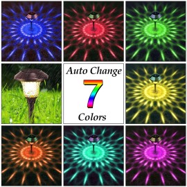BEAU JARDIN 8 Pack Colored Decorative Solar Pathway Lights with 7 Color Chang...