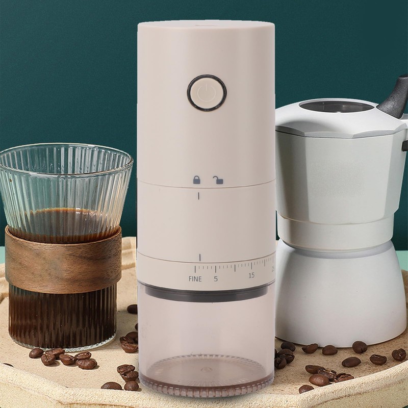 Portable Electric Conical Burr Coffee Grinder, Small Rechargeable Bean Mills,