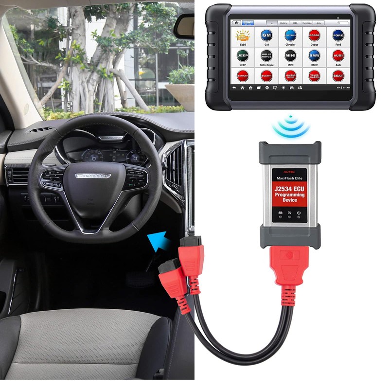 TZAONEN Cable Adapter, FCA 12+8 Adapter Security Bypass Cable OBD2