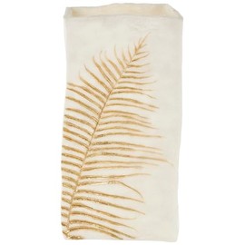 Deco 79 Polystone Leaf Decorative Vase Centerpiece Vase with Gold Leaf Imprint, Flower Vase for Home Decoration 9" x 6" x 18", White