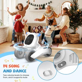 HBUDS Robot Dog Toy for Kids, Remote Control Dog Robot, Voice & Touch Control Robot Pet Dog with LED/Record/Sing/Dance, Rechargeable Puppy Toys for 5 6 7 8 9 10 Year Old Boy Girl Ideas (Gray)