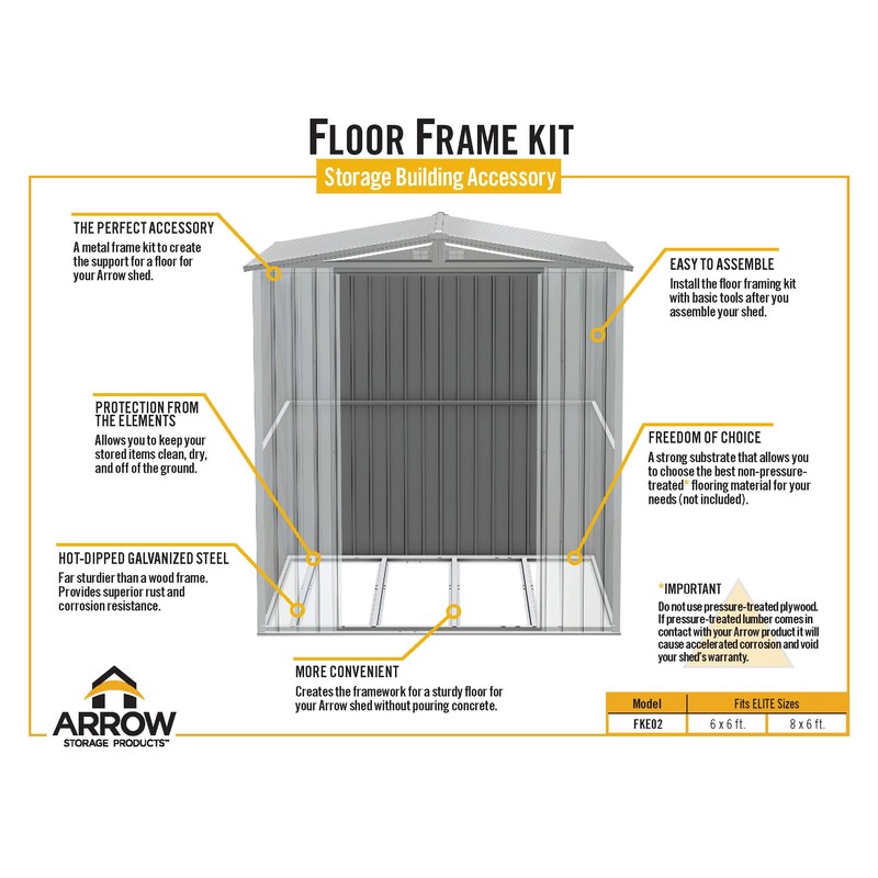 Arrow Sheds Floor Frame Kit for Arrow Elite Storage Sheds,
