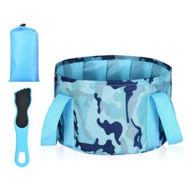 Foldable Foot Bath Spa Bowl,Foot Soak Bowl For Travel,Camping,Washing,Fishing with 1 Foot File(15L)