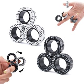 6Pcs Magnetic Rings Fidget Toys for Teens, Adults&Kids|Fidget Pack Under 10 Dollars|ADHD Fidget Toy Pack for Anxiety Relief,Coolest Gifts for Teen Boys,Birthday Gifts for 8 9 10 11+ Year Old Boy&Girl1