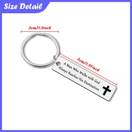 12Pcs Christian Gifts Inspirational Bible Verse Keychain Religious Gift for Him Baptism Jewelry First Communion Confirmation Easter Gift for Brother Boyfriend Husband Scripture Christmas Jewelry