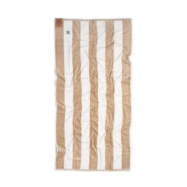 MOMOMUS 100% Velour Cotton Beach Towels for Adults - Cabana Stripe, Soft, Ultra-Absorbent - Quick Dry Beach Towels for Adults - Beige, 90x180 cm