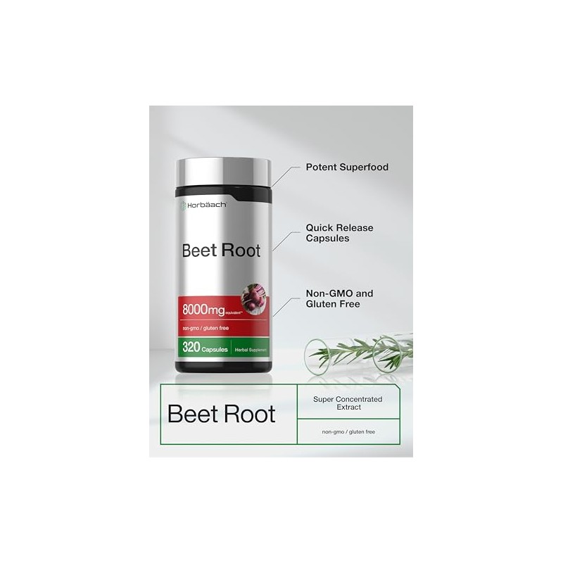 Horbäach Raíz de Remolacha 8000 mg 320 cápsulas - Antioxidantes