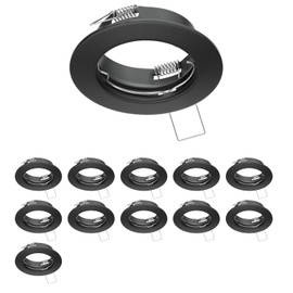 ledscom.de Fere Ceiling Mounting Frame Round Matte Black Pack of 12