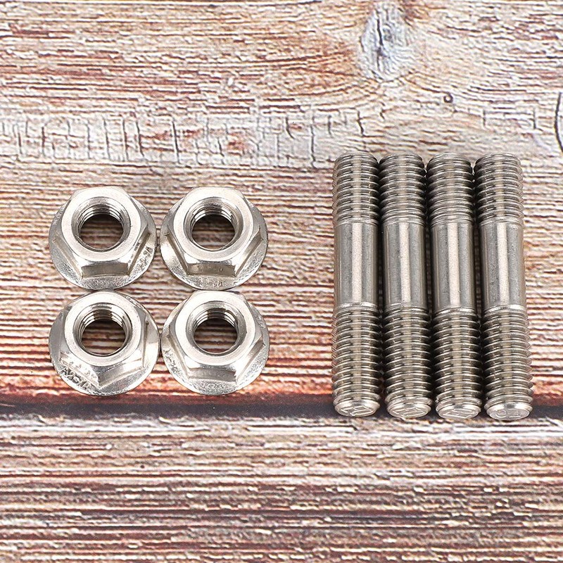 Exhaust Manifold Bolt 4pcs Car Exhaust System Bolt Nuts M8x1.25