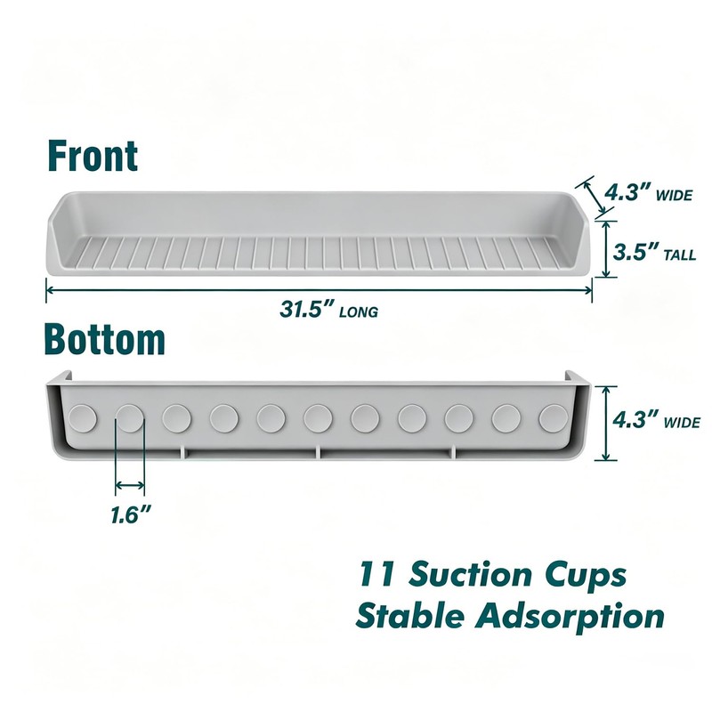 Bathtub Splash Guard with Strong Suction Cups, Silicone Splash Guard