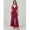 ANRABESS Women's Summer Wide Leg Linen Jumpsuits Dressy V Neck