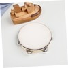 Kisangel Wooden Handheld Tambourine Drum Educational Percussion Instrument for Enhances