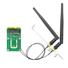 GLOTRENDS WA03 M.2 Key E to Mini PCIe WiFi Adapter for M.2 WiFi 4/5/6/6e/7/Coral TPU Module, with 3.5-dBi SMA Antenna Kits
