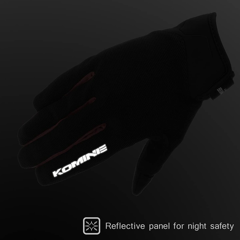 KOMINE Alessia GK-1683 Mesh Motorcycle Riding Gloves, Black/Silver, L