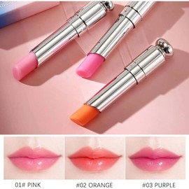 3Pcs Magic Color Change Jelly Lip Balm Set - One Pink and Two Purple Tinted Balm for Girls, Long-Lasting Moisturizer Lip Gloss, Jelly Lipstick Gift Set