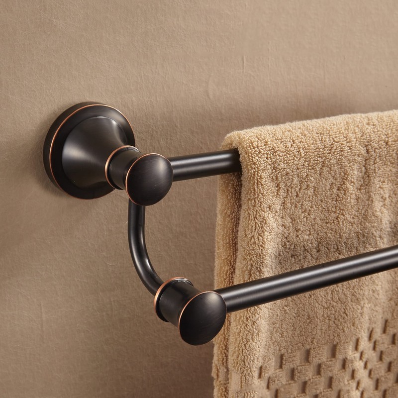 WOLIBEER Bronze Double Towel Bar, Adjustable 14.96 to 26.57 inches