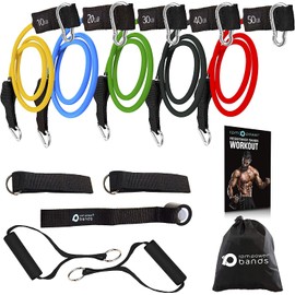 PowerBands Resistance Bands - Professional Resistance Bands for Strength Training, Agility, Stretching, Yoga and More (Tube Bands)