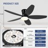 Surtime 42" Ceiling Fans with Lights-Low Profile Ceiling Fan with