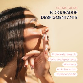Swedan Naturals - Bloqueador solar facial, Protege de rayos UV UVA SPF 50, efecto despigmentante, hidratante protector de día, propiedades antiinflamatorias.
