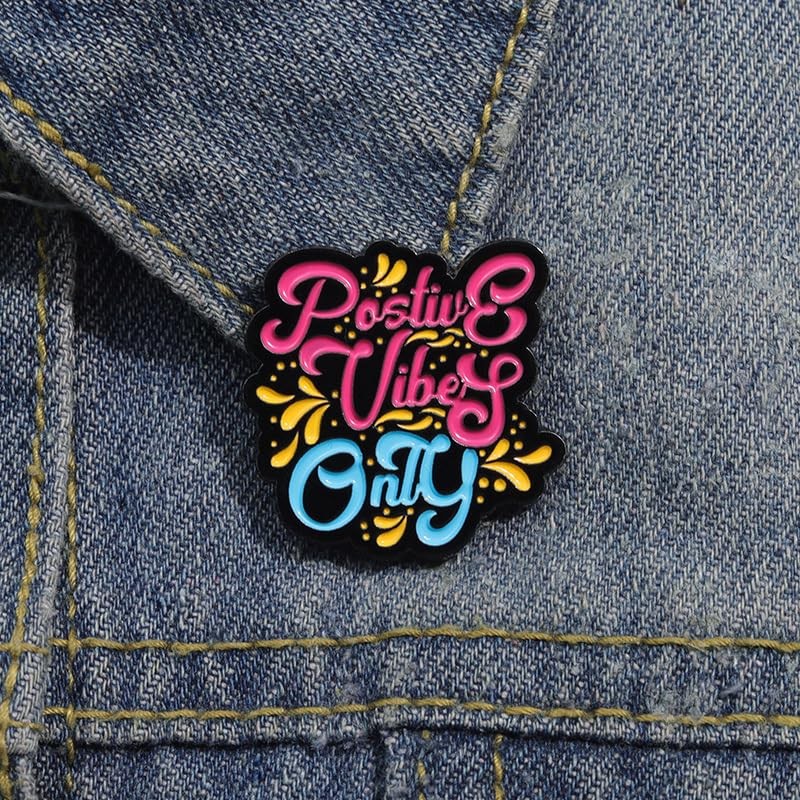 Postive Vibes Only Enamel Pin Positive Badge Brooch For Backpacks