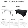 OutdoorLines Fitted Tablecloth Black Table Clothes for 4 Foot Rectangle