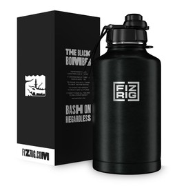 FIZRIG Stainless Steel Water Bottle | Sports Hydration Gym Jug | Double Wall Insulation | Extra Strong, Leak Proof | Flip Open 180º Locking Lid (1.8L)