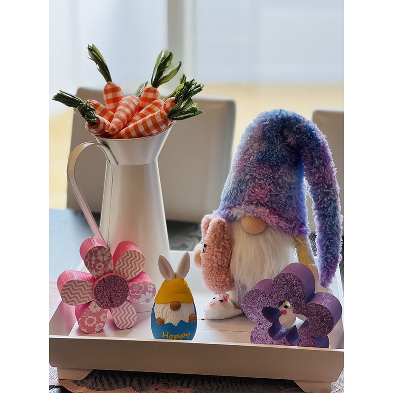 Madanar Easter Resin Gnomes for Tiered Tray Shelf Decorations -