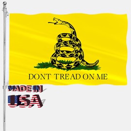 Dont Tread On Me Flag 3x5 Gadsden Flag Double Sided Outdoor Heavy Duty 3 Ply Polyester Material with 2 Metal Grommets, 4 Rows of Stitching Don't Tread On Me Flag Snake Banner
