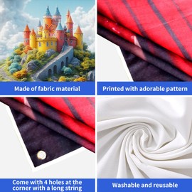 Dreamy Colorful Princess Castle Backdrop for Girls, Medieval Party Decorations, Perfect for Princess Themed Events(5x7ft)