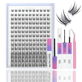 Lash Clusters Kit, Eyelashes Clusters Kit 9-16mm Individual Lash Extension Kit D Curl Fluffy Wispy False Eyelashes (XYJ Lash, Lash Clusters Kit)