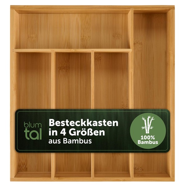Blumtal Kitchen Drawer Inserts - Bamboo Cutlery Tray for Drawers,