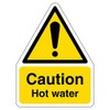 V Safety Shaped Safety Sign - Caution Hot Water -
