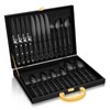 Stapava 24 Pcs Black Silverware Set with Gift Box, Gorgeous