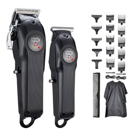 JESWO 21 en 1 Kit de Maquina para Cortar Cabello, Cortapelos Profesional para Hombres, Recortadora con Cuchilla en T, Kit de Corte de Pelo Inalámbrico con 10 Peines de Límite, USB Carga Rápida