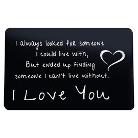 Engraved Wallet Insert Card for Boyfriend Husband Valentines Day Gifts for Men Wedding Anniversary Card Gifts Christmas Birthday Gifts I Love You Gifts for Boyfriend Fiance