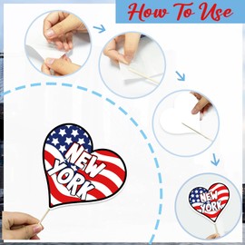 NYC Cityscape Photo Booth Props, 24 pcs New York City Theme Photo Booth Props for New York Birthday Party Decoration American Theme Party Decoration