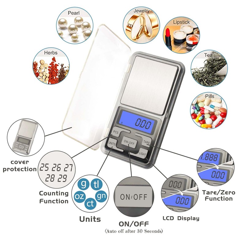 Musykrafties Mini Digital Pocket Electronic Scale for Resin Epoxy Measuring