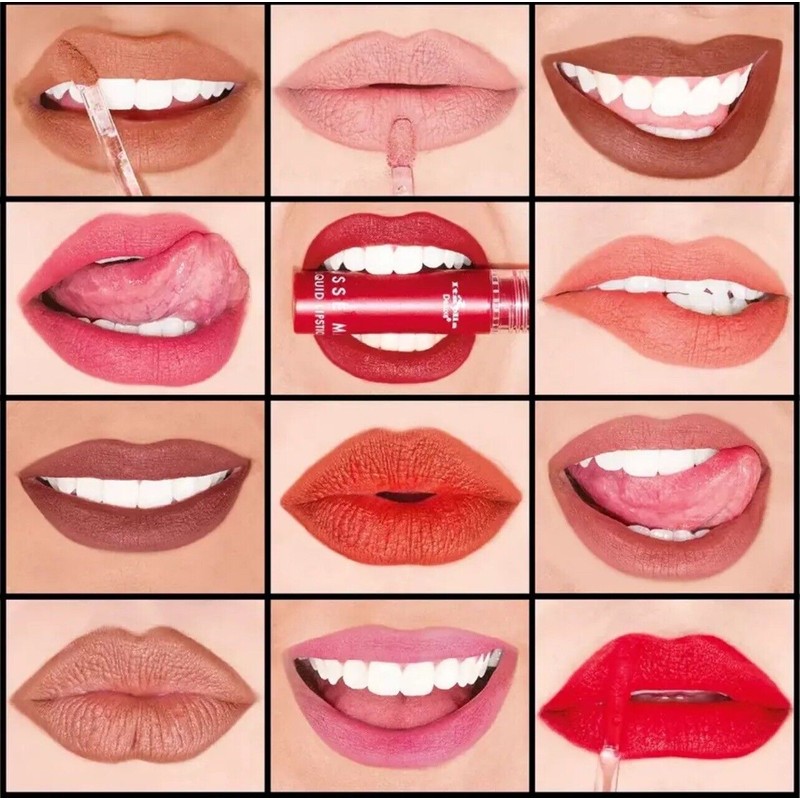 Italia Deluxe Mousse Matte Liquid Lipstick 12 Pc. Set Mix