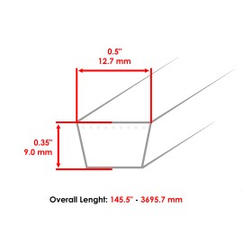 John Deere Deck 54" Belt for John Deere Z375R 54" Deck GX26422 1/2" X 144.5"