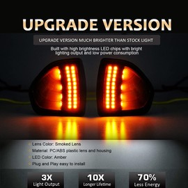 D-Lumina LED Side Mirror Turn Signal Light Left and Right Lamps Smoked Cover Lens for 2010-2018 Dodge Ram 1500 2500 3500 4500 5500, Rear View Mirror Lights Replace 68302828AA 68302829AA, Pack of 2