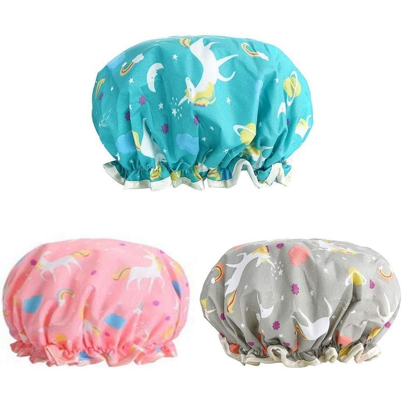 MEISO 3 Pieces Gorros para Regadera Gorra de Baño Mujer