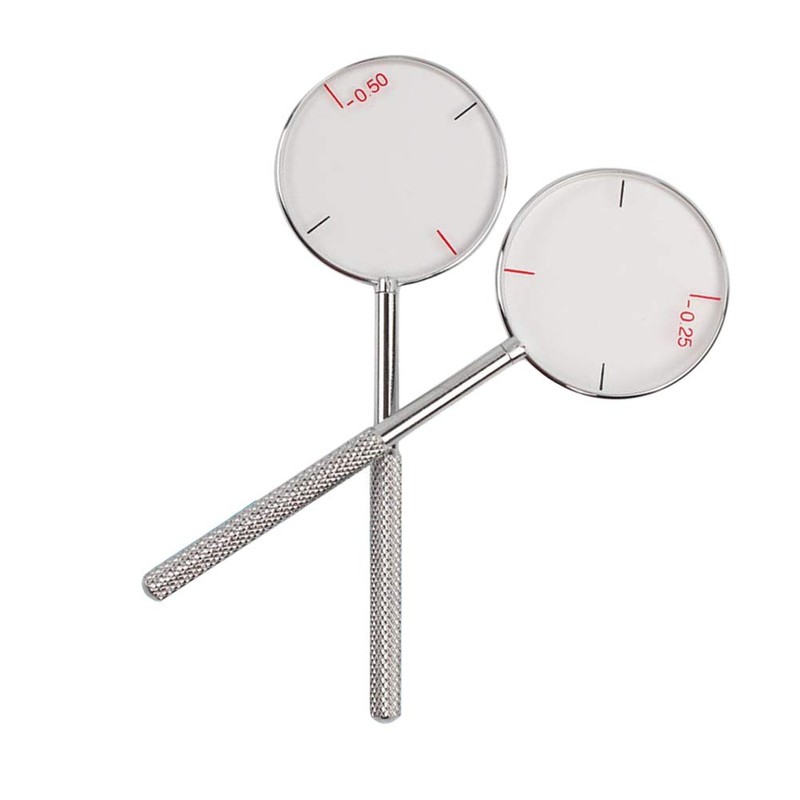 Healifty 2pcs Round Optical Cross Cylinder Tool Dioptres for Optical